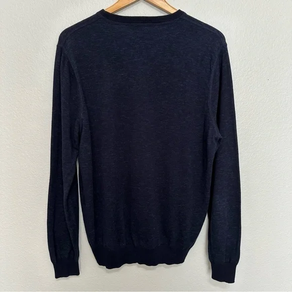 J. Crew Sweater Men's Large Navy Cotton Crewneck Classic Long Sleeves - Picture 6 of 6